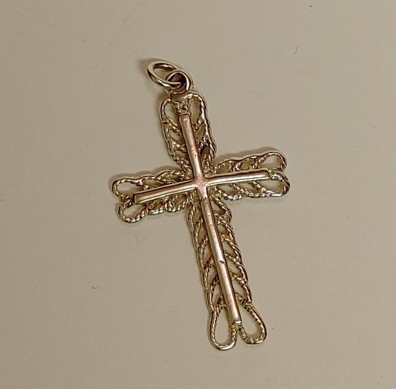 Filigree sterling silver cross - image 1