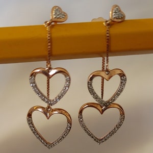Heart dangle earrings image 1