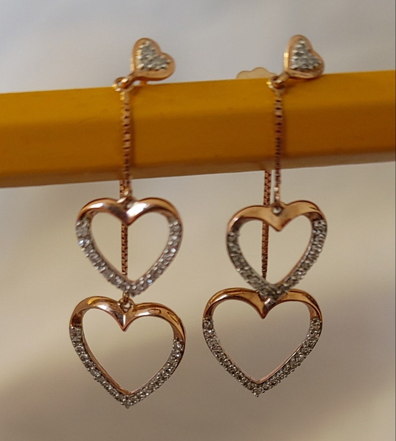 Heart dangle earrings image 1