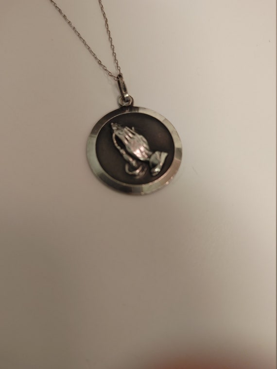 Sterling silver antiqued serenity prayer necklace