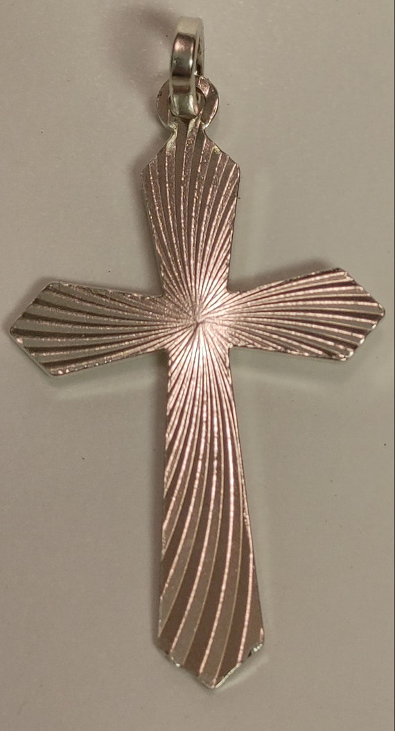 Ray of light design sterling silver cross