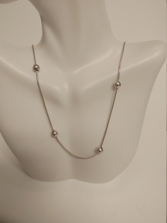 Sterling silver ball necklace 24 inches long
