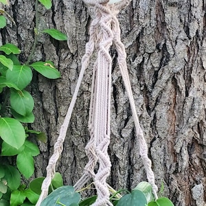 Macrame plant hanger, air plant hanger, holds crystal sphere