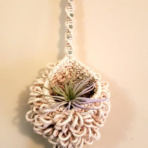 Plant hanger / Air plant hanger with green apatite crystal beads