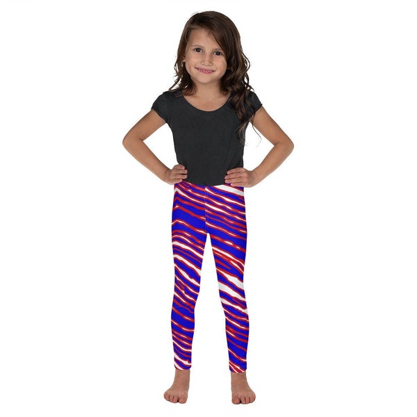 Buffalo Football Zebra striped Red and Blue Zebra Striped Mommy and Me Kid's and Toddler Leggings
