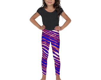 Buffalo Football Zebra striped Red and Blue Zebra Striped Mommy and Me Kid's and Toddler Leggings