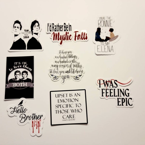 Vampire Diaries Stickers, Vampire Diaries,  Gift Idea for her, Die Cut Stickers, Damn Salvatore,  Stefan Salvatore,  Elena, Bonnie,  Sticker
