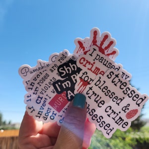 True Crime, Horror, and Thriller Stickers