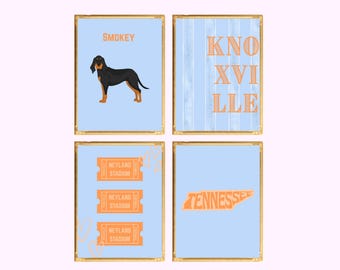 Decoración de pared azul y naranja de los Tennessee Volunteers para dormitorios universitarios