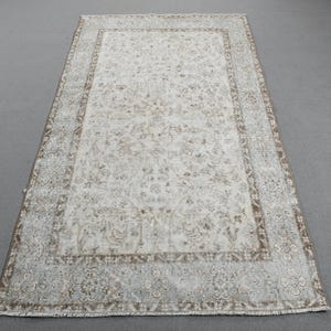 4x7 Area Rugs, Turkish Rug, Vintage Rug, Muted Anatolian Rug, Rugs For Dining Room, 3.8x6.8 ft Beige Rug, Boho Chic Turkish Rug, Oushak Rug,