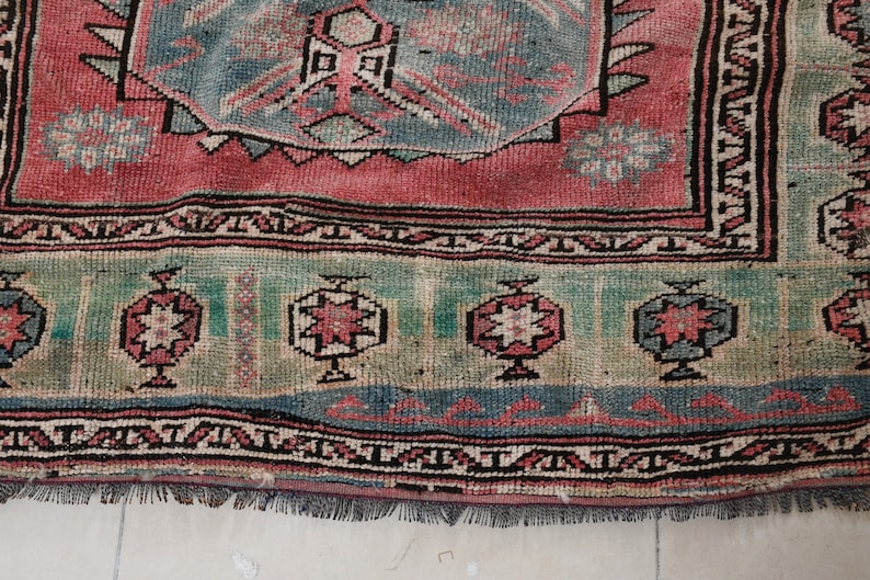 Area Rug 49x109 Inc Pink Rug Vintage Rug Office Bedroom Rugs 780 Turkish Rug Antique Rug Anatolian Indoor Rug