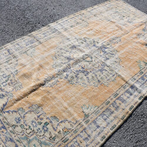 Area Rug, Vintage Rug, shops Turkish Rug, Oushak Rug, 55x95 Inches Beige Carpet, Anatolian Indoor Carpet, Tribal Floor Rug, 1268
