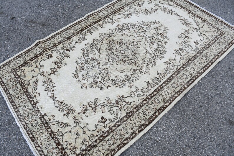 Vintage Rug 49x80 Inches Brown Carpet Organic Floor Carpet Outdoor Rug Home Decor Rug Indoor Rugs 1357 Area Rug Turkish Rug