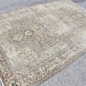 Turkish Rug, Vintage Rug, Large Carpet, Home Decor Carpet, 75x115 inches Beige Carpet, Handwoven Salon Rugs, Living Room Rugs,  4160