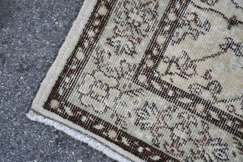 Vintage Rug 49x80 Inches Brown Carpet Organic Floor Carpet Outdoor Rug Home Decor Rug Indoor Rugs 1357 Area Rug Turkish Rug