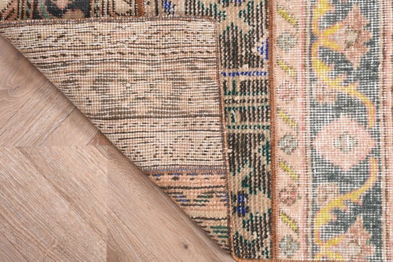 Vintage Turkish Rug, Handmade Anatolian Carpet, 56x80 Cm, Floral