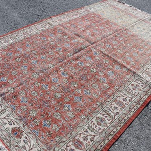 Vintage Rug, Large Carpet, Turkish Rug, Antique Carpet, 75x119 Inches Red Rug, Handmade Bedroom Carpet, Outdoor Living Room Carpet,  1327