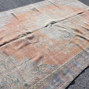 Large Rug, Turkish Rug, Vintage Rug, Home Decor Rug, 79x114 Inches Beige Carpet, Outdoor Rug, Living Room Carpet, Handmade Salon Rug,  1343