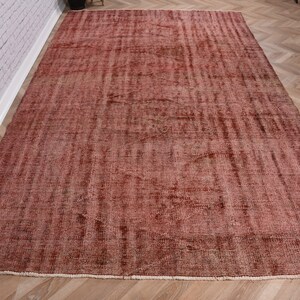 Vintage Rug, Turkish Rug, 6x10 Large Rugs, Overdyed Anatolian Rug, Rugs For Bedroom, 5.8x9.6 ft Orange Rug, Home Decor Rug, Vintage Decor,