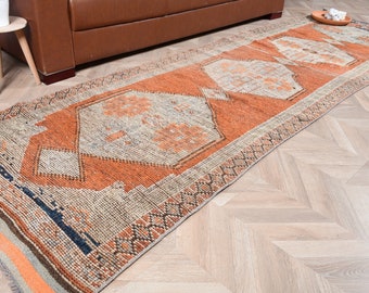 ヴィンテージ トルコ製ランナーラグ 79 x 314 cm 3 x 10フィート