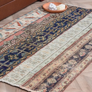 Turkish Rug, Accent Rugs, Vintage Rug, Oushak Rugs, Patchwork Rug, Rugs For Kitchen, 3.6x5.9 ft Purple Rug, Oriental Rug, Gift For Him, 7818