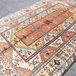 Turkish Rug, Large Rug, Vintage Rug, Home Decor Rug, 75x117 Inches Red Rug, Handmade Bedroom Carpet, Anatolian Oversize Rugs,  1293