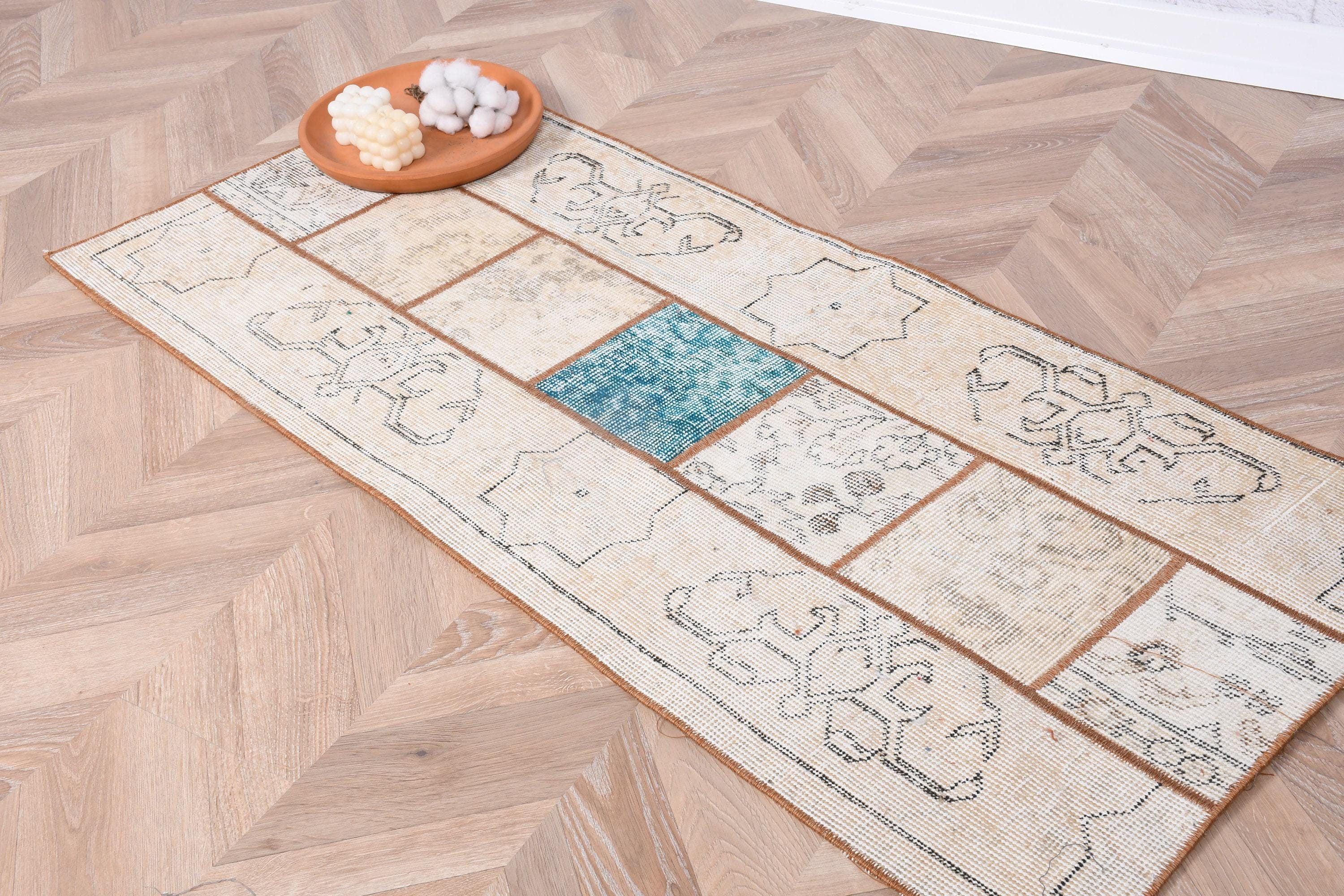 トルコ絨毯 パッチワーク ヴィンテージ アナトリア絨毯 玄関用 2 x 5