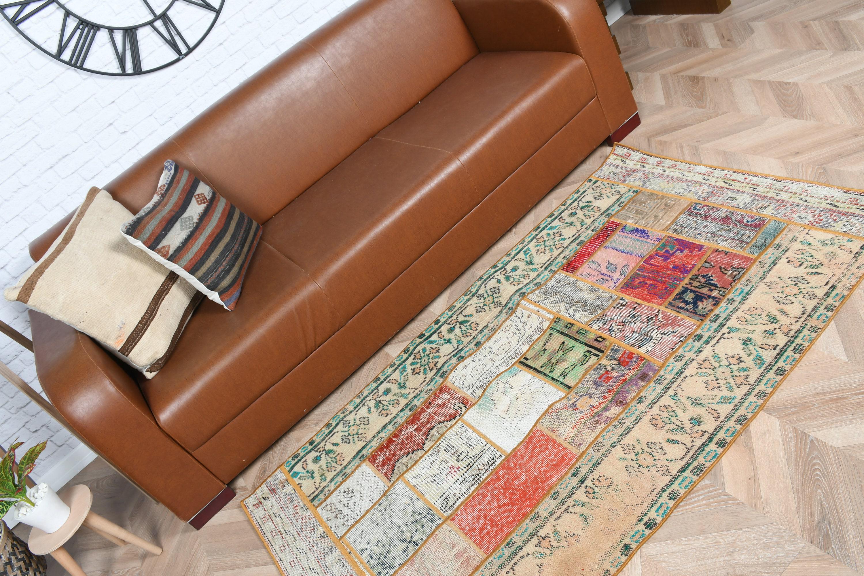52.5×185.5 Patchwork ViNTAGE TURKiSH RUG Authentic Patchwork Rug. Vintage Turkish Carpet, Traditional