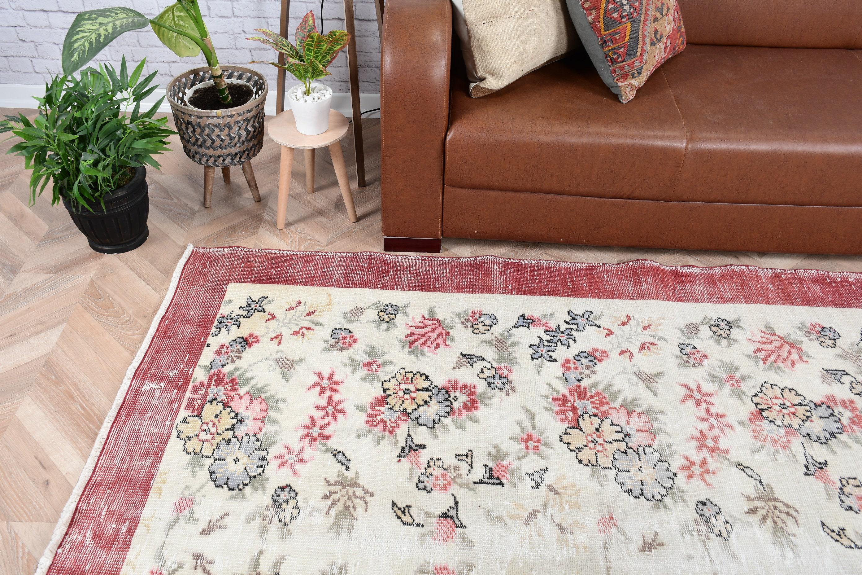 ヴィンテージトルコラグ 6 x 9フィート 花柄カーペット - Etsy 日本