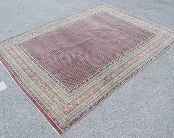 Purple Rug, Turkish Rug, Vintage Rug, Oriental Rug, 75x102 inches, Living Room Rug, Large Rug, Salon Rug, Home Decor Rug, Oushak Rug, 51