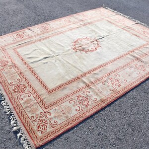 Vintage Rug, Turkish Rug, Large Carpet, Home Decor Rug, 80x106 Inches Beige Carpet, Bohemian Living Room Rug,  1462