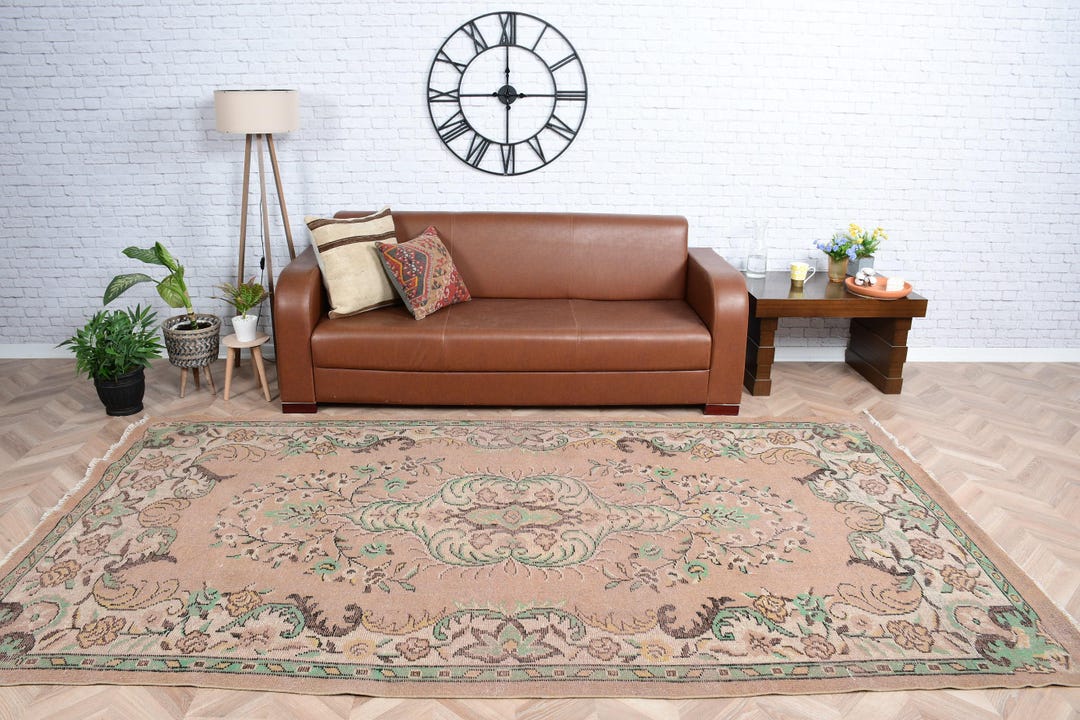 Vintage Large Rug, 5.5x10.2 Ft Turkish Rug, Brown Wool Rug - Etsy
