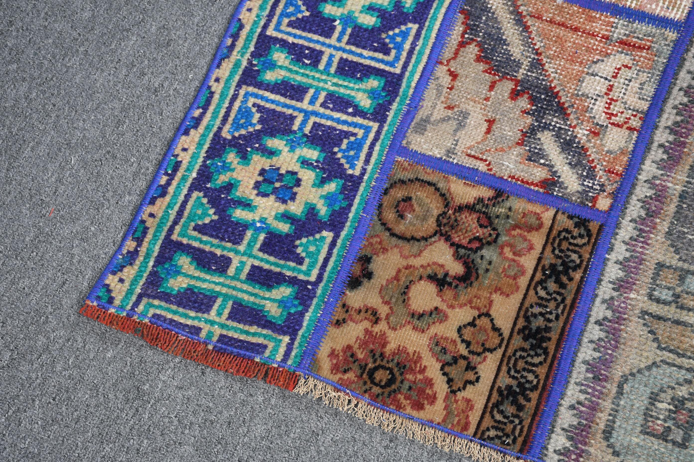 トルコ絨毯、ヴィンテージ パッチワーク ラグ、57 x 147 cm