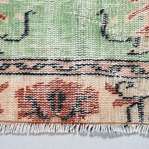 Vintage Rug, shops Area Carpet, Turkish Rug, Home Decor Carpet, 54x81 inches Green Rug, Wool Indoor Rugs, Organic Bedroom Rug, 5234