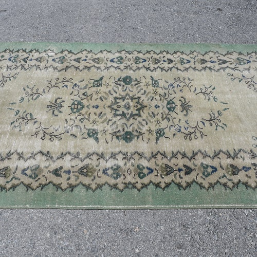 Area Rug, Vintage Rug, Turkish Rug, Oushak Carpet, 54x93 inches Brown Carpet, shops Handwoven Bedroom Rug, Bohemian Indoor Rugs, 3777
