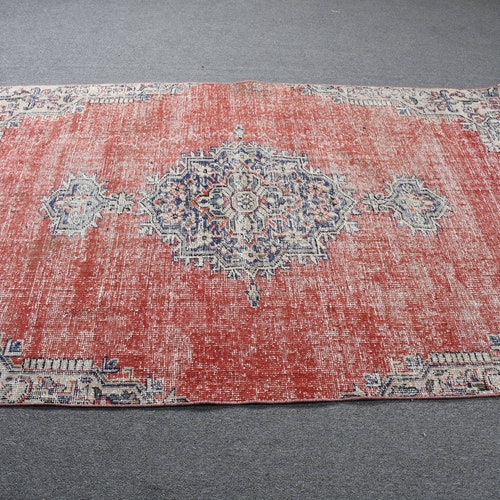 4.8x6.8 ft Area Rugs,Turkish Rug,Vintage Rug,Anatolian Rugs, shops Rugs For Kitchen, Red Oriental Rugs, Vintage Area Rug,