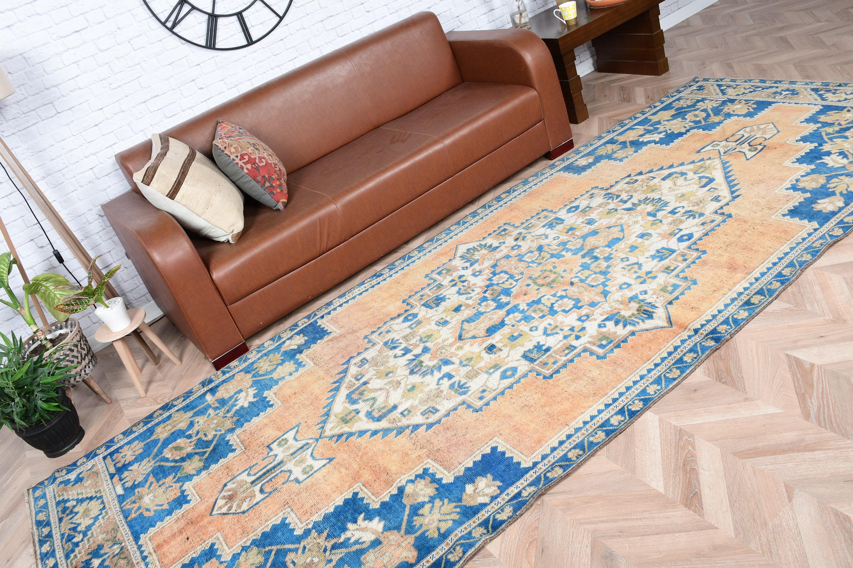 デニムブルー✳︎72×188 ベージュ ロング ランナー トルコヴィンテージ