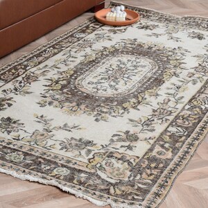 Area Rugs, Vintage Rug, Turkish Rug, Antique Rug, Rugs For Dining Room, 3.9x6.8 ft Beige Rug, Medallion Design Rug, Vintage Area Rug,  7785