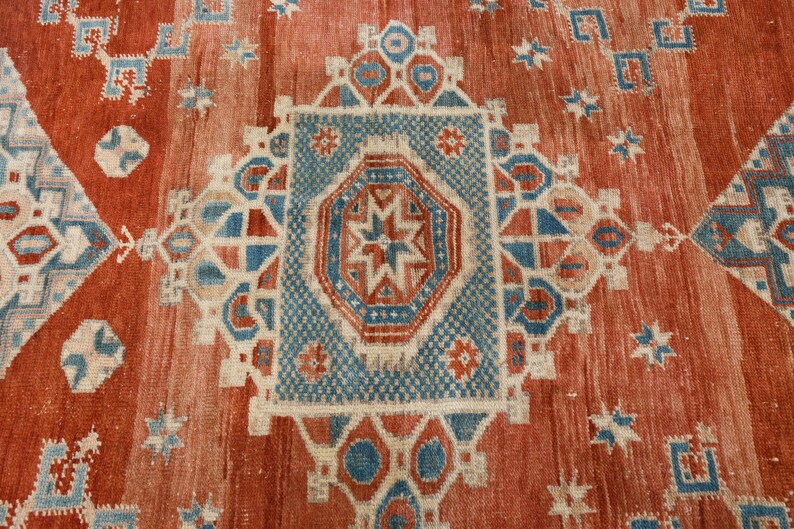 Vintage Rug, Turkish Rug, Area Rug, Anatolian Rugs, Rugs For Kitchen, 6.1x6.5 ft Red Rug, Decorative Rug, Wool Rug, Boho Area Rug, 6780 image 5