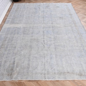 Vintage Rug, 6x9 Large Rug, Turkish Rug, Muted Oushak Rug, Rugs For Bedroom, 5.6x8.7 ft Blue Rug, Colorful Rug, Worn Out Anatolian Rug,