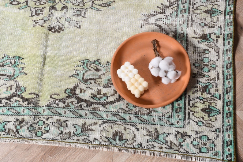 Area Rug Turkish Vintage Anatolian Rugs for Dining Room 4.9x7.6 Ft