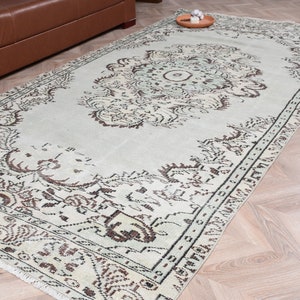 Vintage Rug, Large Rug, Turkish Rug, Anatolian Rug, Rugs For Living Room, 4.7x9.5 ft Beige Rug, Oushak Rug, Wool Rugs, Gift For Him,  7907