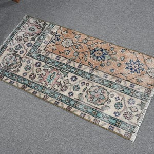 Vintage Turkish Door Mat, 2x3ft, Floral Pattern, Multicolor Rug, Bohemian Decor