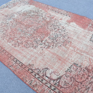 5.5x8.8 ft Large Rug, Turkish Rug, Tribal Bedroom Rug, Rugs For Salon, Mauve Antique Rugs, Oushak Rug, Vintage Rug, Bohemian Dining Room Rug