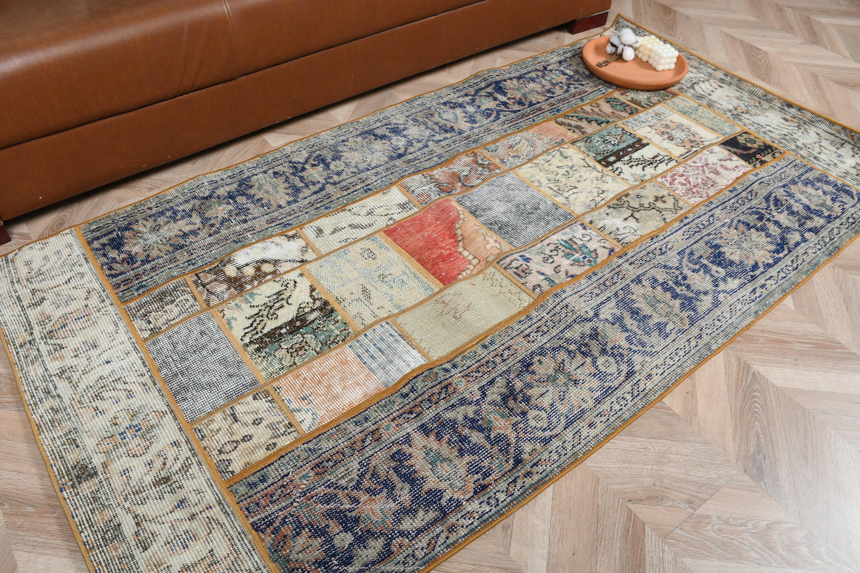 暖色系きれいなパッチワークラグ　ヴィンテージトルコラグNo.691 暖色系きれいなパッチワークラグ ヴィンテージトルコラグNo.691