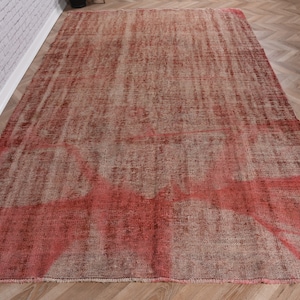6x10 Large Rugs, Turkish Rug, Vintage Rug, Faded Anatolian Rugs, Rugs For Living Room, 5.7x9.4 ft Beige Rug, Wool Rugs, Large Overdyed Rug,