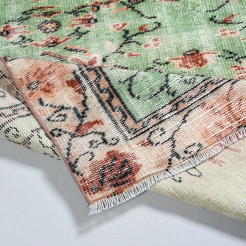 Vintage Rug, shops Area Carpet, Turkish Rug, Home Decor Carpet, 54x81 inches Green Rug, Wool Indoor Rugs, Organic Bedroom Rug, 5234