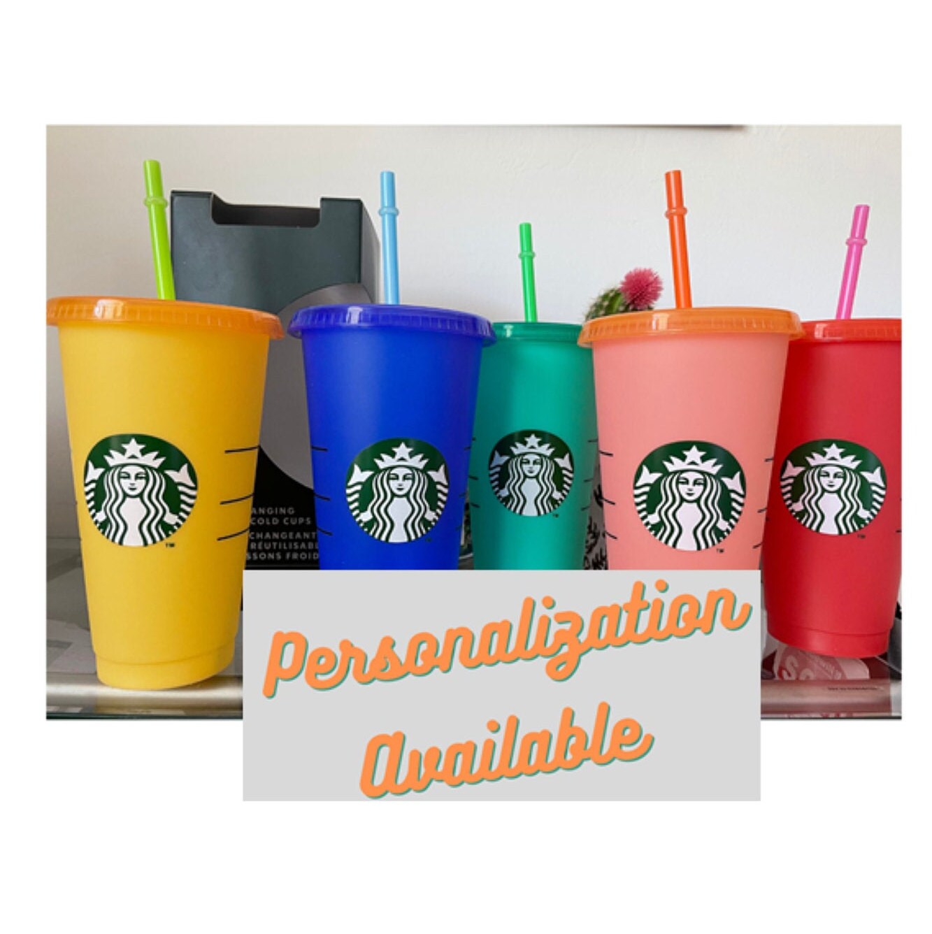 Pink and Green Custom Starbucks Cold Cup – Thee Personalized Touch