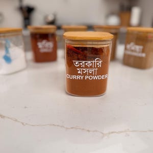Dual Language Spice Jar Labels: Water Resistant Vinyl Pantry Organisation. Labels only image 12