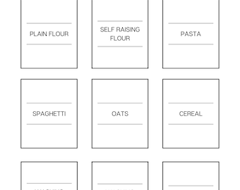 Custom Minimalist Kitchen Labels: Water Resistant Pantry Organization